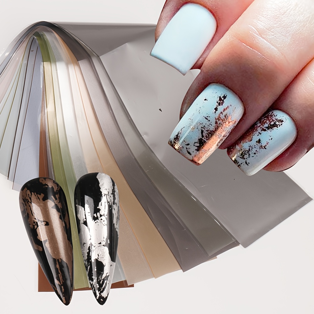 Gold Foil Flakes - 10 Types Matte Metallic Nail Transfer