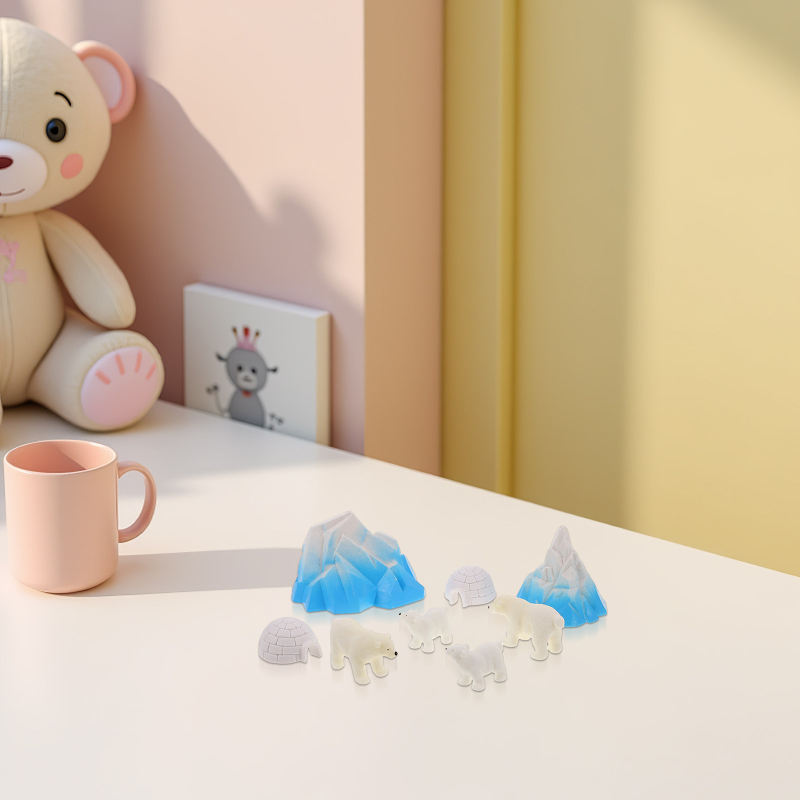 8Pcs Mini Resin Polar Bears Ar - Crafting Resin recension och pris