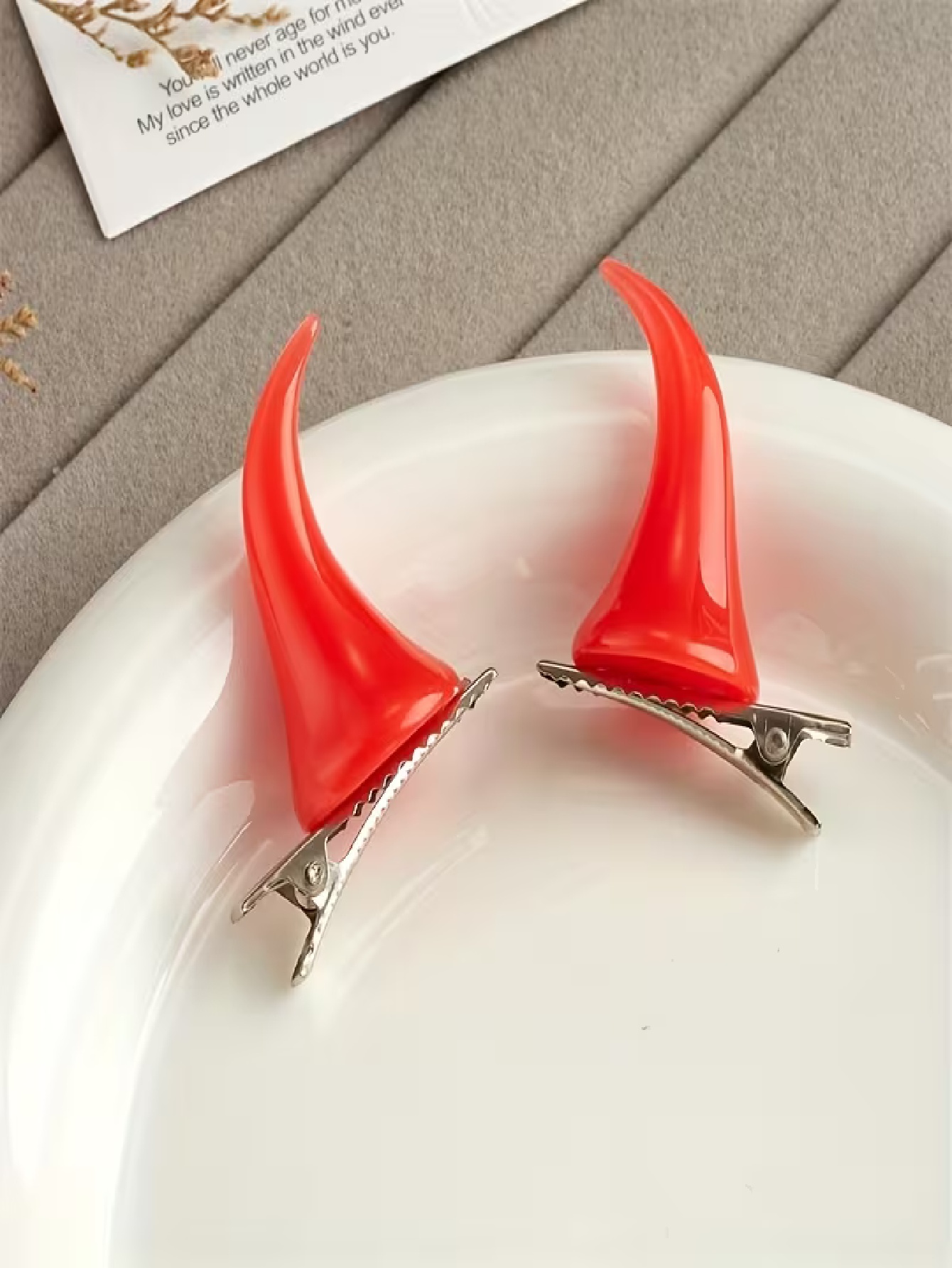 2-piece set, red horn hair cli - Resin Craft Ideas recension och pris