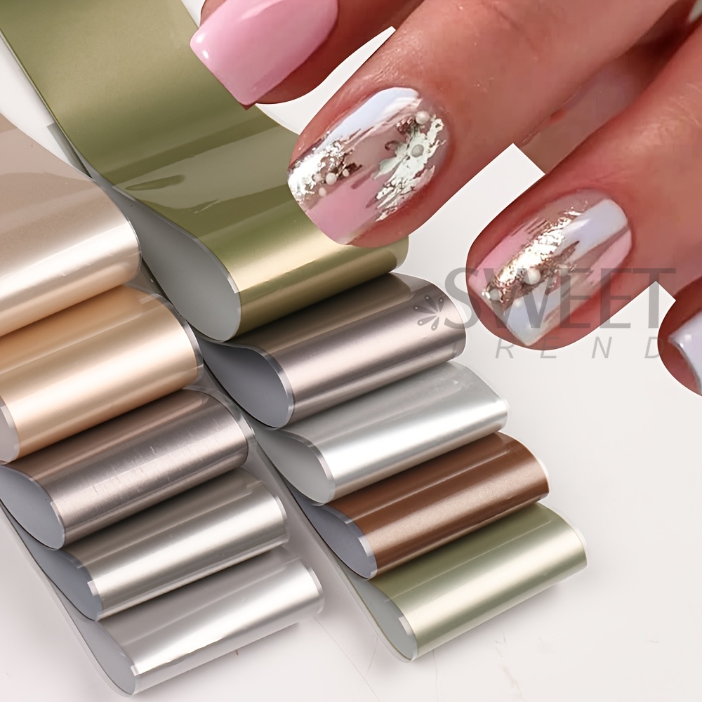 10 Types Matte Metallic Nail T - Gold Foil Flakes recension och pris
